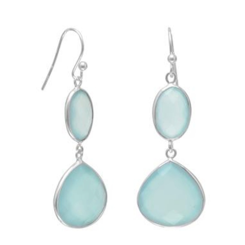 SEA GREEN CHALCEDONY DROP EARRINGS